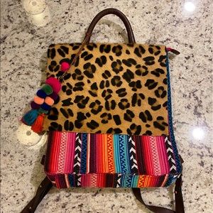 Leopard Hair on Hide Serape Backpack